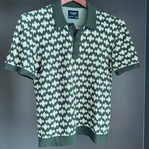 ABERCROMBIE Geometric 3-Button Sweater Polo